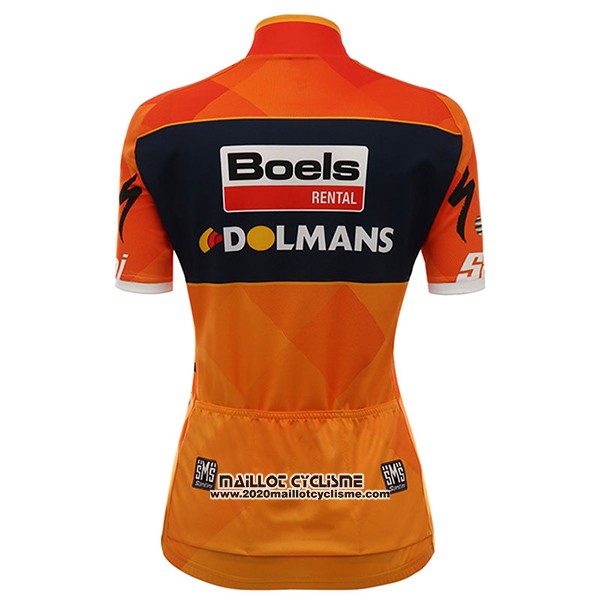 2017 Maillot Ciclismo Femme Damen Boels Dolmans Orange Manches Courtes et Cuissard